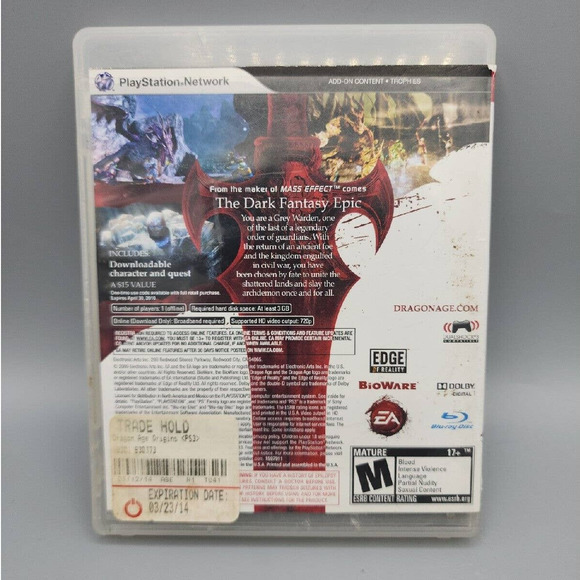 Dragon Age Origins Electronic Arts PlayStation 3 PS3 Bioware - Picture 2 of 5